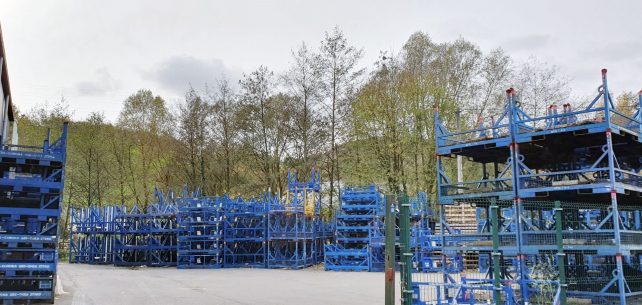 Metal packaging storage grounds for heavy parts 1000 m²
