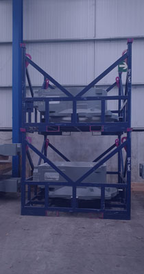 CASINGS PACKAGED INSIDE A METAL CAGE READY TO BE DISPATCHED